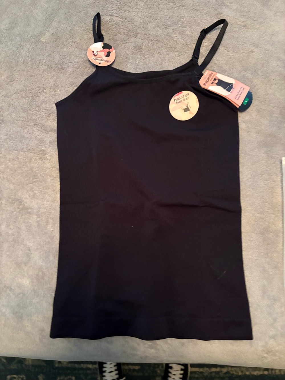 Shapermint Essentials All Day Every Day Scoop Neck Cami Black Large NWT